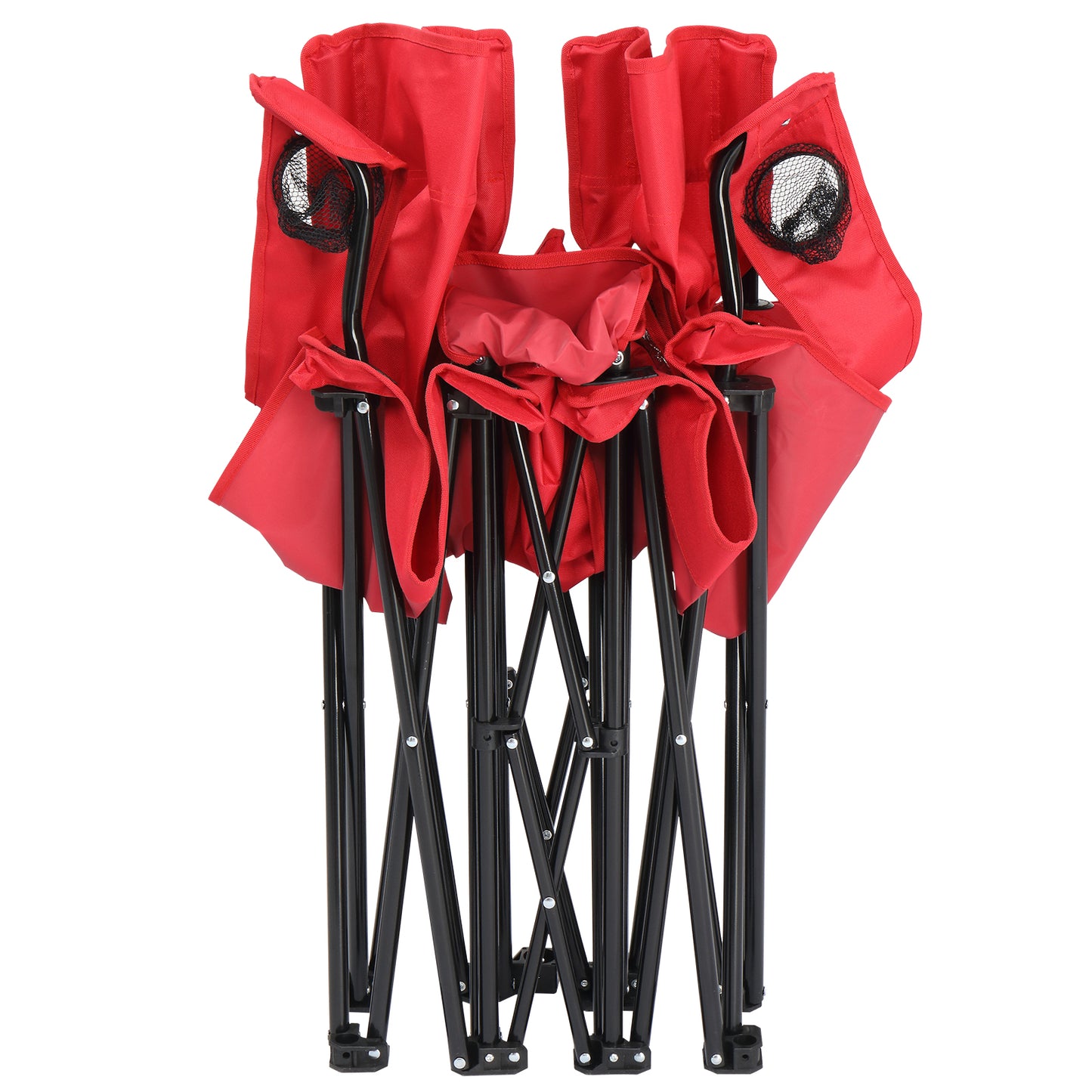 Camping Chairs, Folding Double Chair With Removable Umbrella, Cup Holders, Cooler Bag, Side Pocket & Carry Bag, For Beach, Outdoor, Sports, Concerts, Travel, Picnic