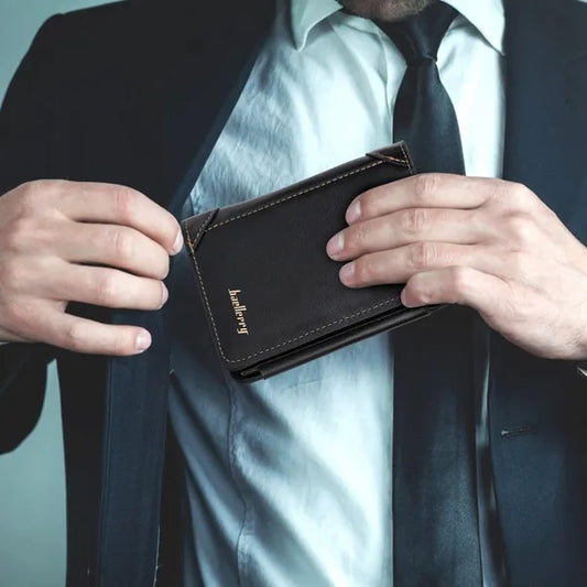 Men Leather Wallet ID Card Holder Purse Trifold Clutch Money