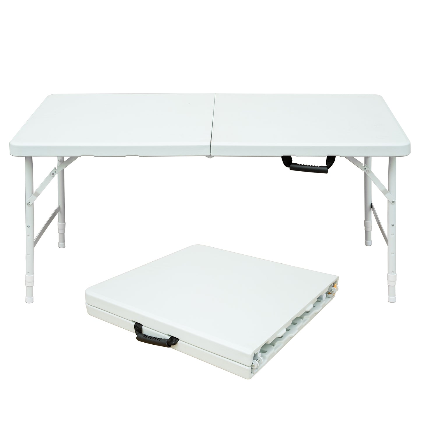 4ft Portable Folding Table Indoor&Outdoor Maximum Weight 135KG Foldable Table For Camping White