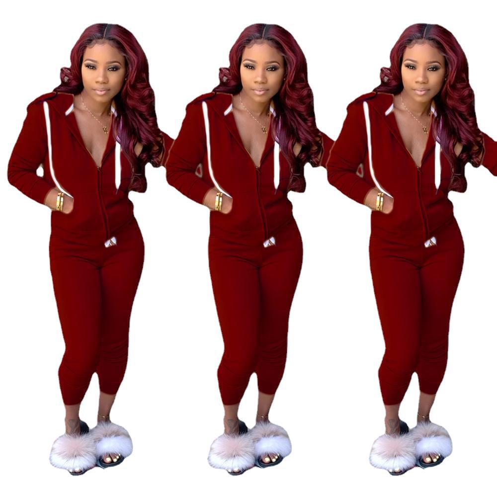 Women's Clothing Solid Color Hoodie Suit Sports