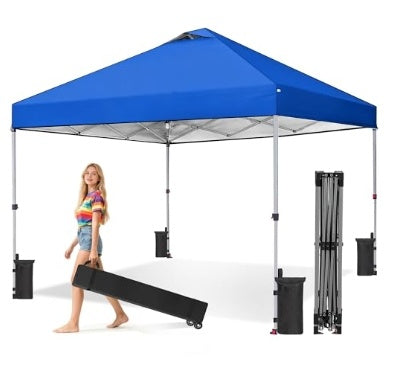 10x10 Feet Retractable Tent, Portable Outdoor Shelter, Suitable For Beaches, Events, Camping