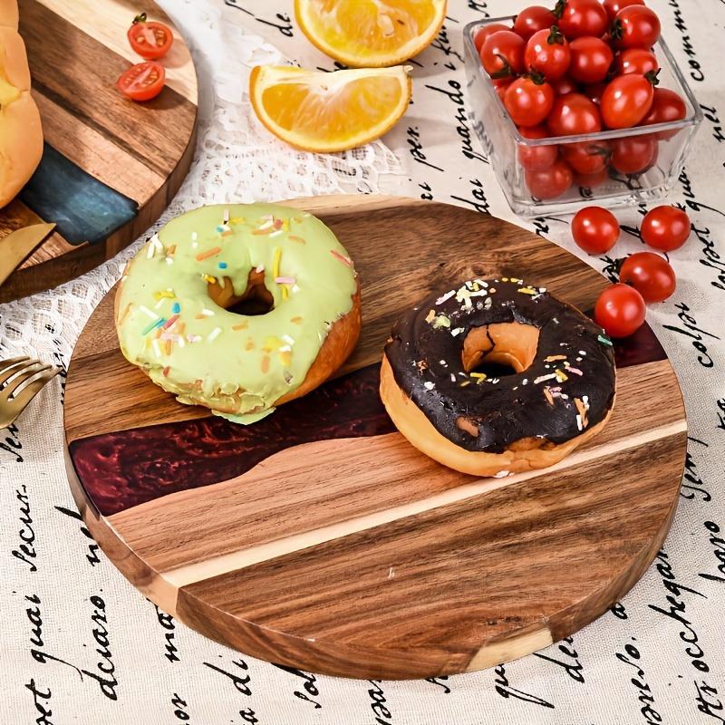 Acrylic Wood Resin Round Cutting Board Food Safe Kitchen Tray Suitable For Steak Snacks Fruits Ideal For Home And Restaurant
