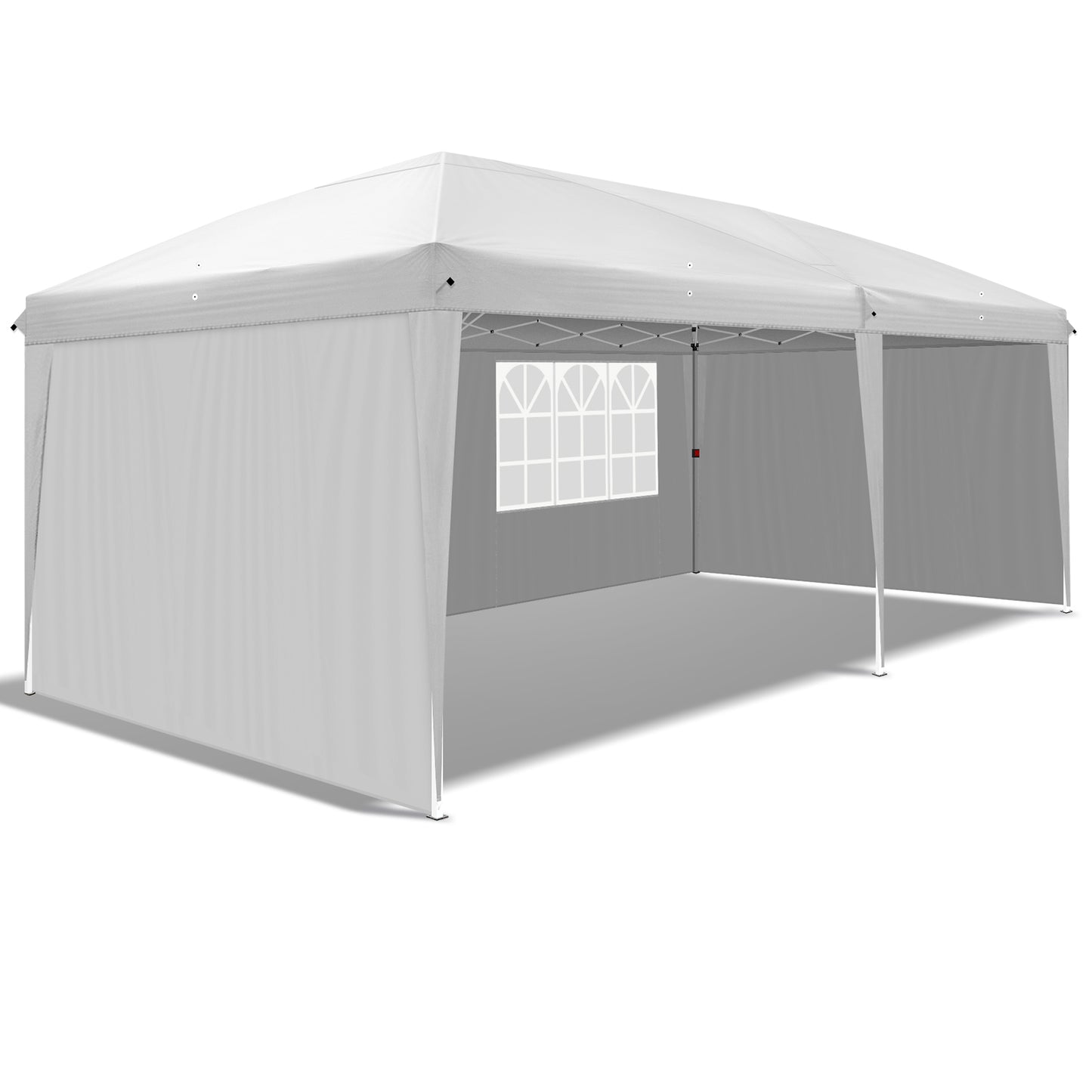 10x20ft White 4 Sides -2 Windows Folding Shed Oxford Cloth Spray Painted Iron Pipe Portable