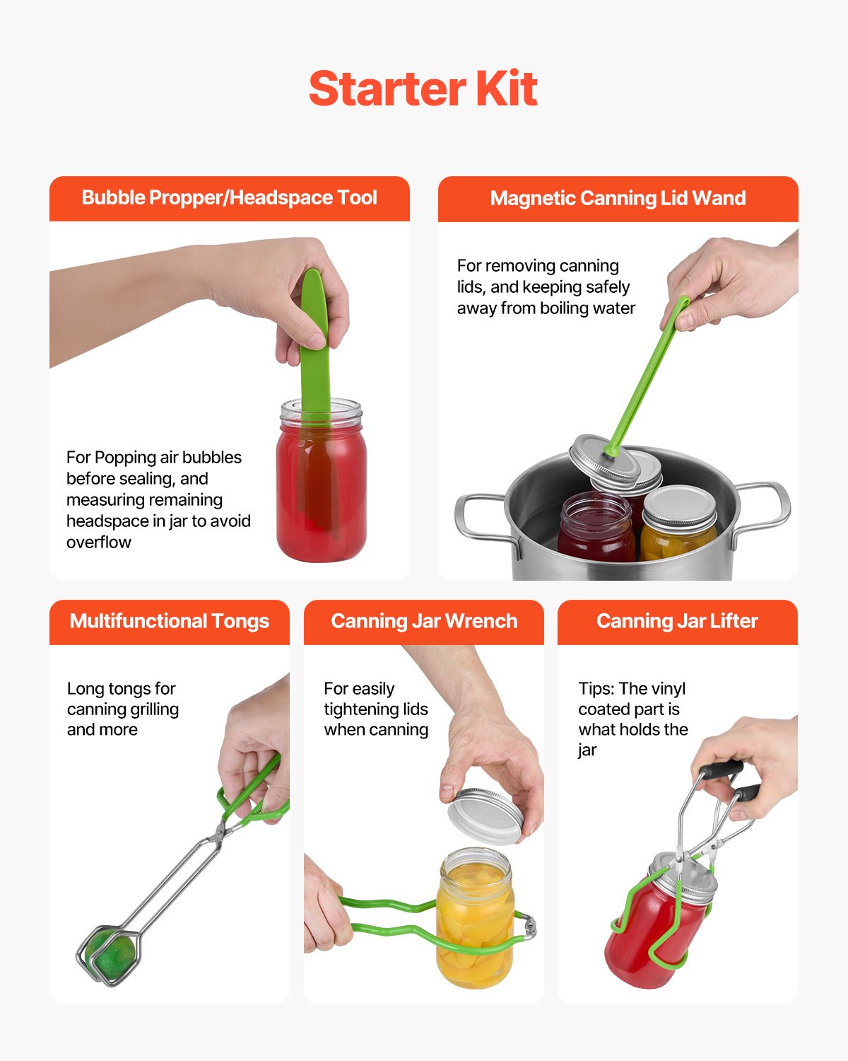 Canning Supplies Starter Kit 9 PCS Stainless Steel Water Bath Canning Set