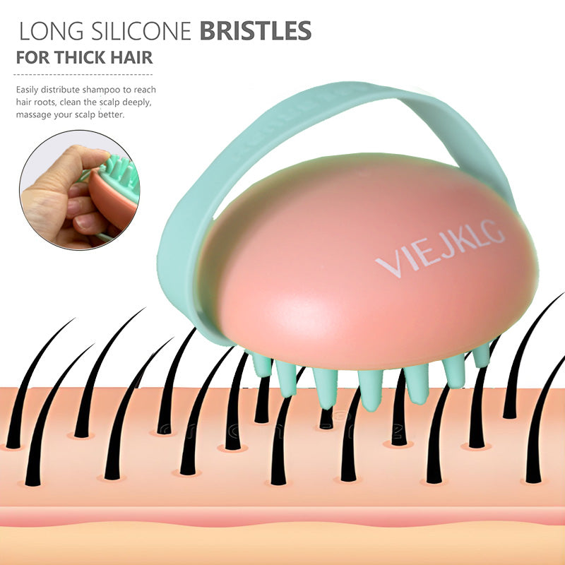 VIEJKLG Detachable Hair Products Comforts Scalp Massager Brush Waterproof Personal Cleaning Bathroom Accessories Shampoo Tool Gift For Boyfriend - Pink