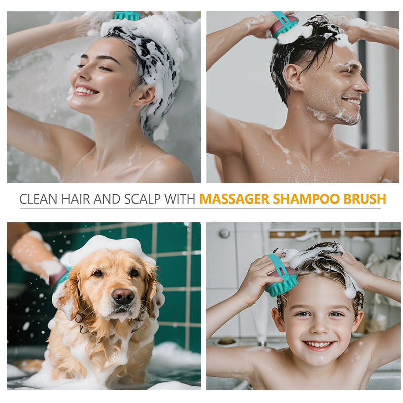 VIEJKLG Detachable Hair Products Comforts Scalp Massager Brush Waterproof Personal Cleaning Bathroom Accessories Shampoo Tool Gift For Boyfriend - Pink