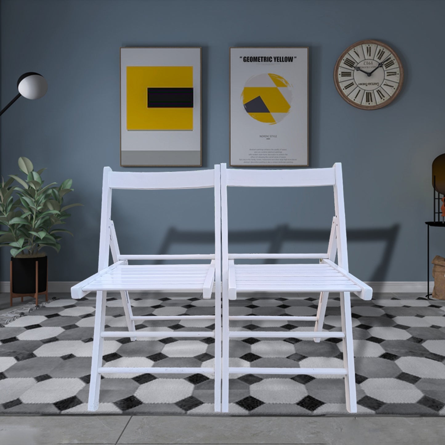 FOLDING CHAIR-2 S, FOLDABLE STYLE -WHITE