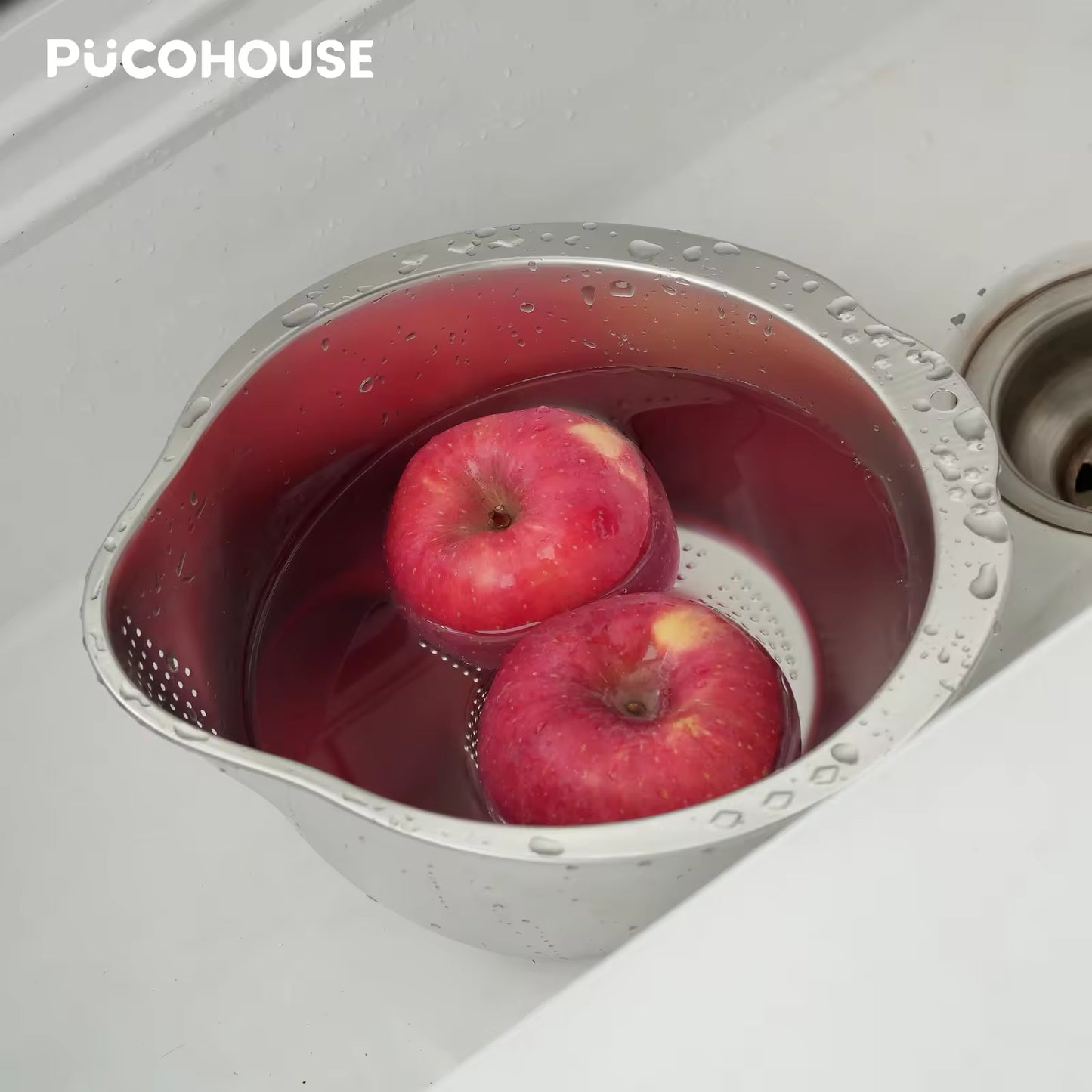 Slanted Bottom Drain Bowl - A Versatile Colander For Pasta, Rice, And Produce, A Time-saving Kitchen Sink Helper