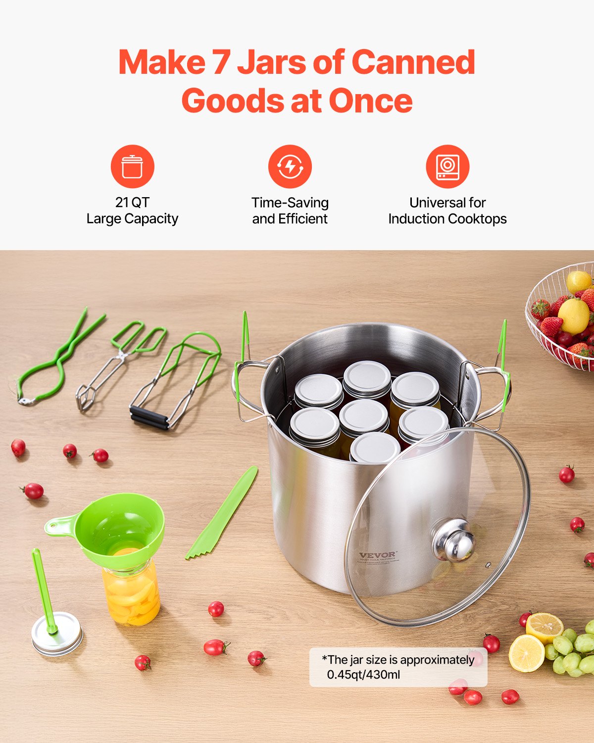 Canning Supplies Starter Kit 9 PCS Stainless Steel Water Bath Canning Set