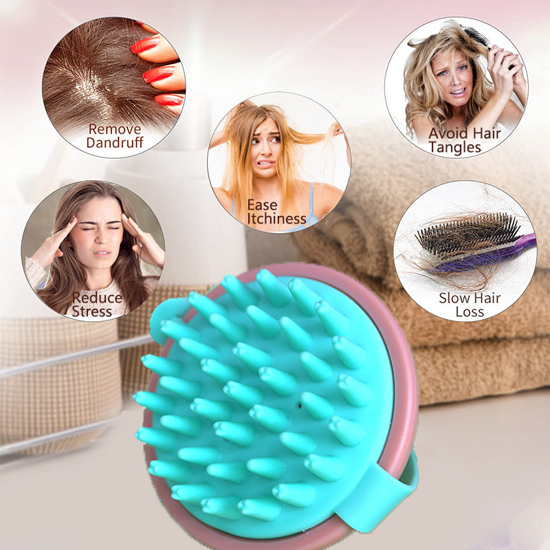 VIEJKLG Detachable Hair Products Comforts Scalp Massager Brush Waterproof Personal Cleaning Bathroom Accessories Shampoo Tool Gift For Boyfriend - Pink