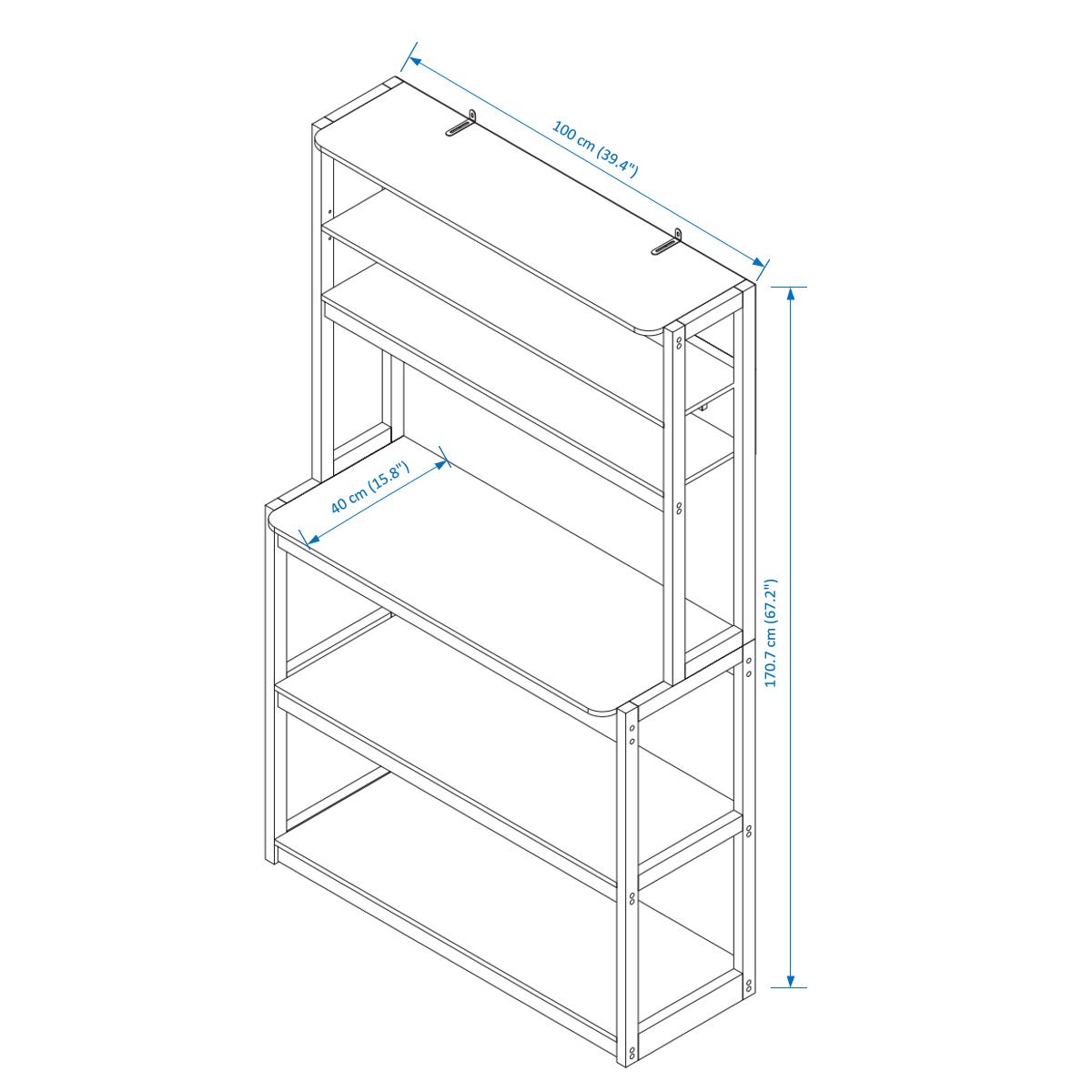 5-layer Packer Rack For Kitchen Cabinets, Coffee Bars, Kitchen Shelves, Microwave Racks