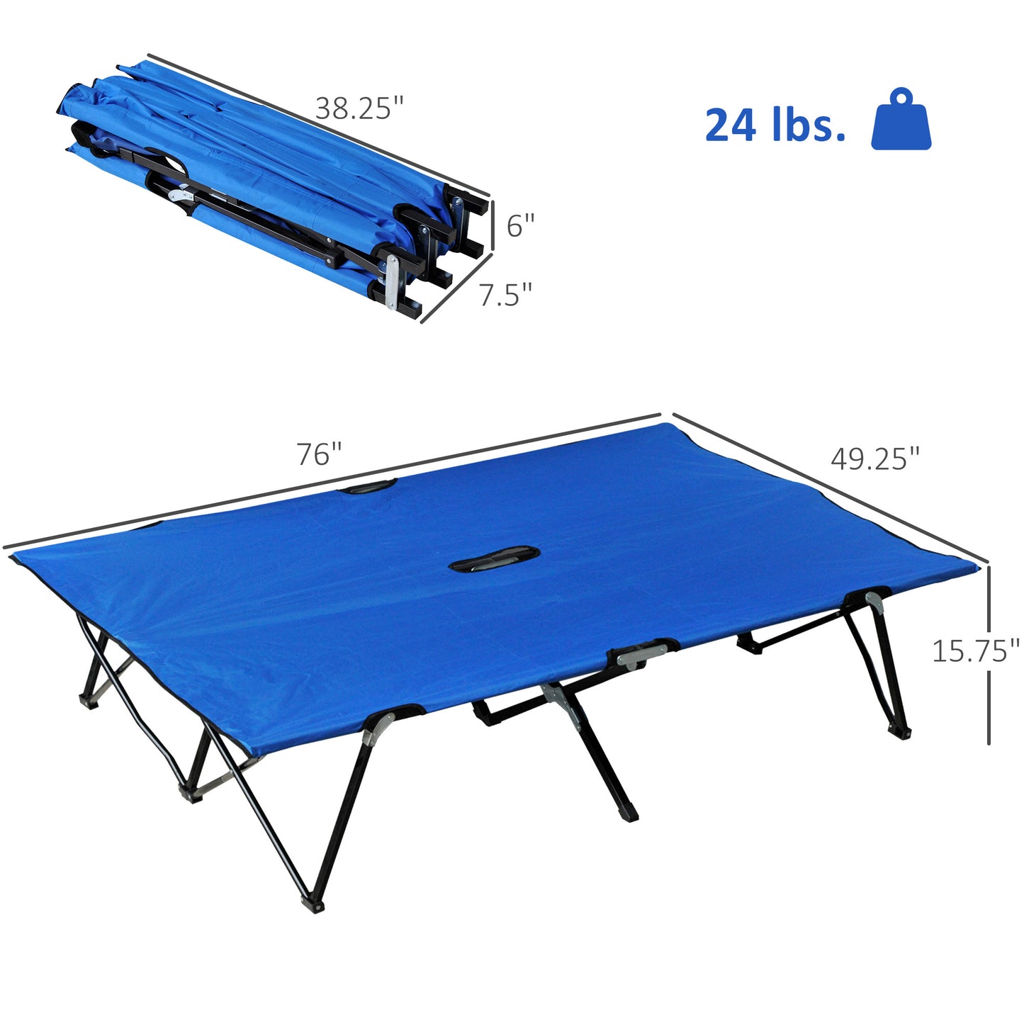2 Person Folding Camping Cot for Adults
